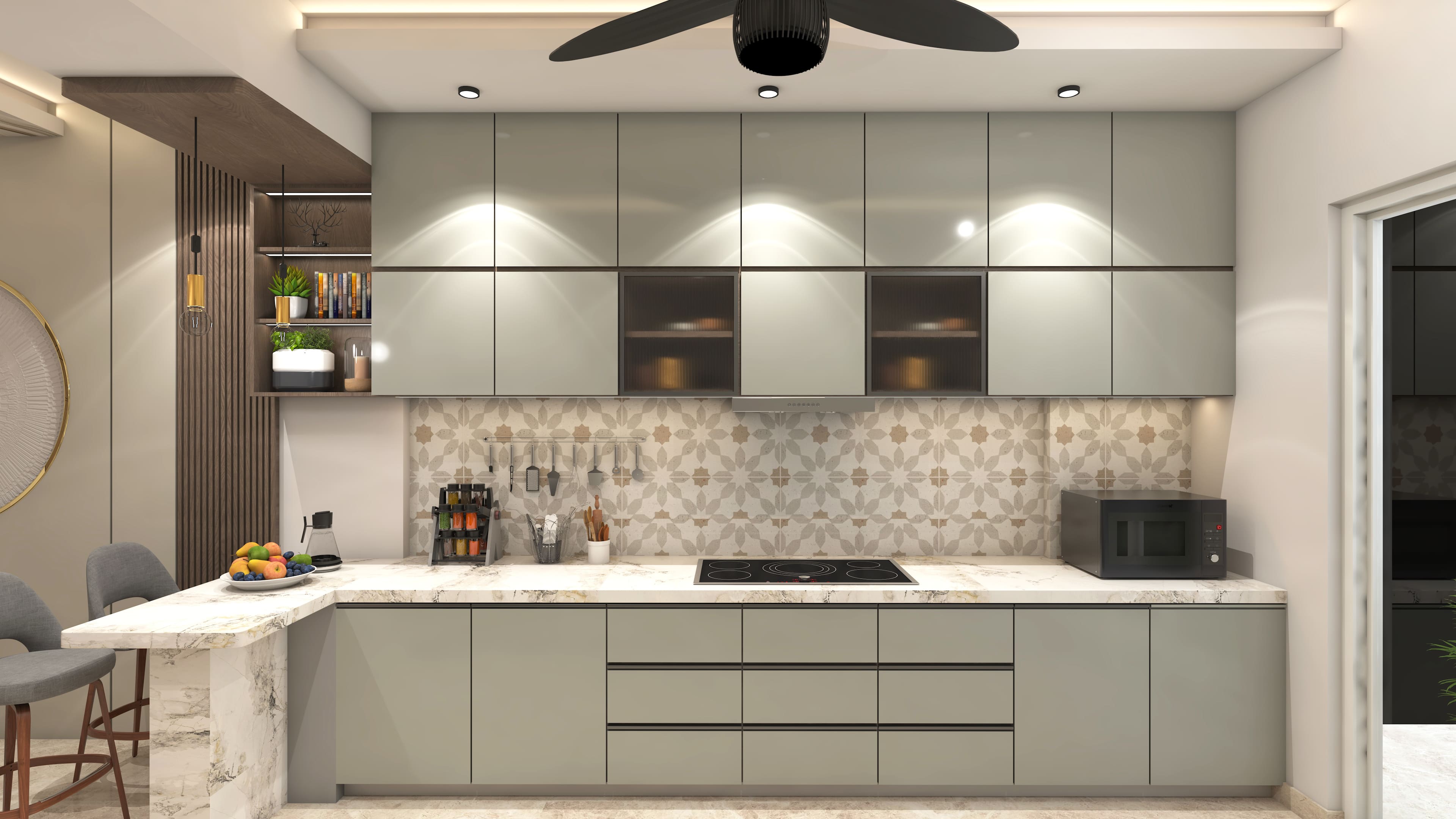 Straight-Line Compact Kitchen